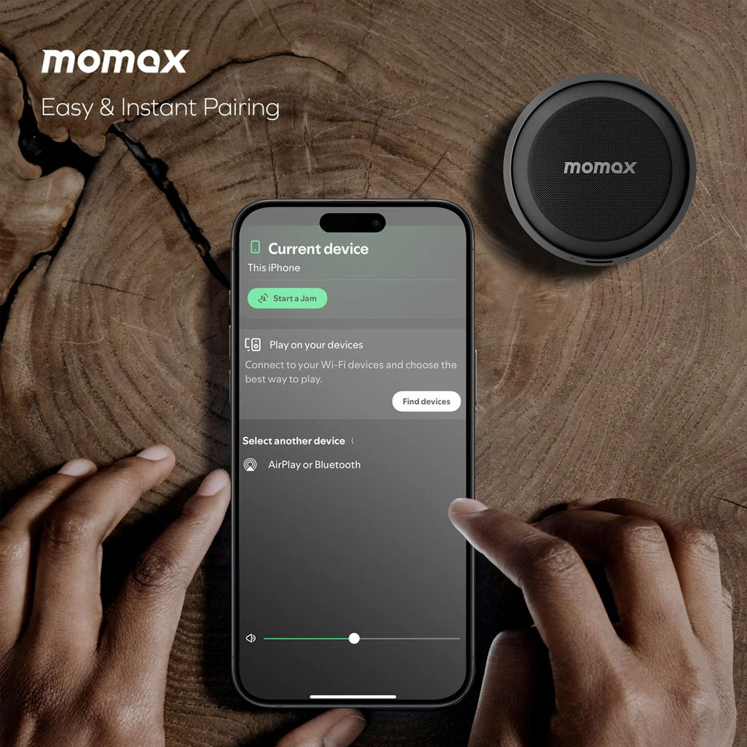 سماعة Vibe GO مغناطيسية و لاسلكية 2 في 1 من Momax | أسود سماعة Vibe GO مغناطيسية و لاسلكية 2 في 1 من Momax | أسود
